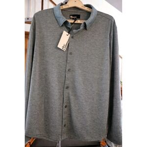 The Commons Stitch Fix NWT Sz XL Grey Casual Button Up Shirt Linen Blend L100